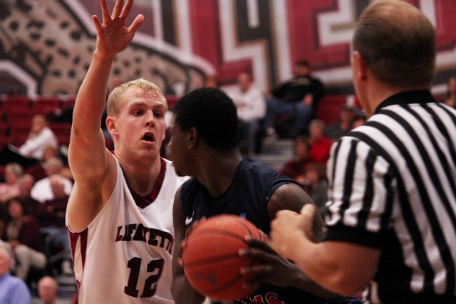 Forward Seth Hinrichs ‘15 and the Lafayette men’s basketball team are winless through three games. 