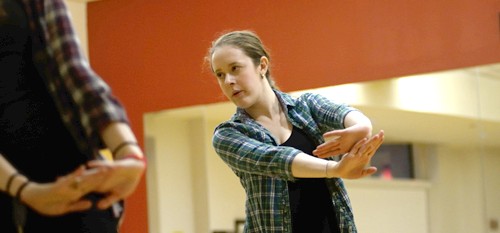 Carly Trachtman ‘16 practices for the dance company showcase