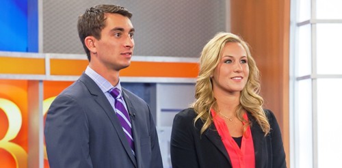 Co-anchors Dan Valladares ‘14 and Kelsey Gula ‘14 on Lehigh Valley PBS affiliate, WLVT