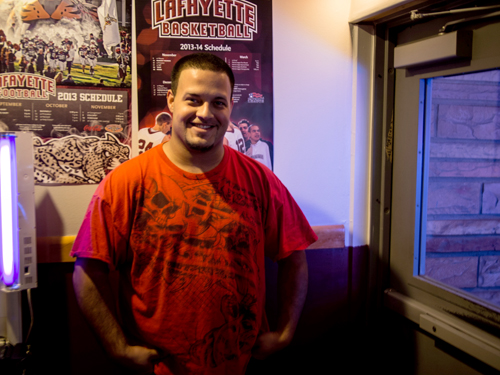 Orlando Ortiz, the bouncer at Milo’s Place, is a familiar face for Lafayette students. 