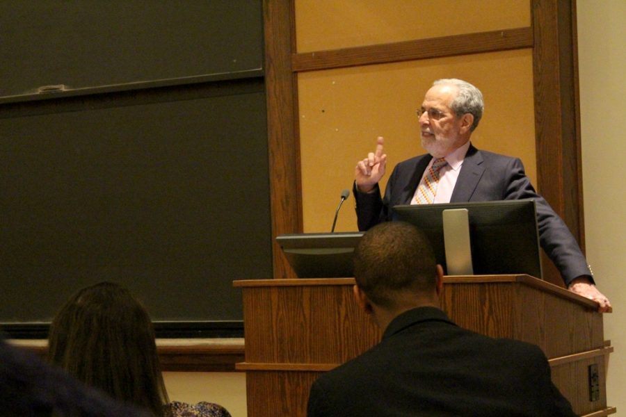 Robert Hyman ‘62 spoke Monday on the relationship between public safety and personal freedom.