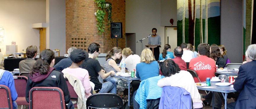 Students and faculty share favorite poems at Williams Center for the Arts.