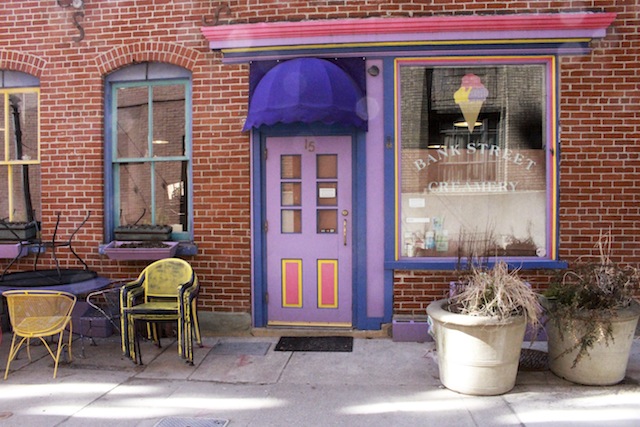 Exterior of the Bank Street Creamery, formerly known as
the Purple Cow. [Photo by Julia Brennan ‘17]