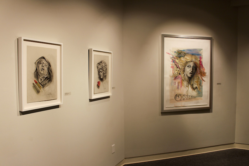 A sample of Audrey Flack’s portraits on exhibit at the Williams Center Arts Gallery. [Photo by Julia Brennan ‘17 ]