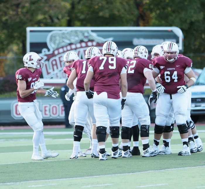 Prior to being injured, Tanner Kern ‘19 (far right) prepares to line up with his teammates. [Photo courtesy Hana Isihara ‘17]