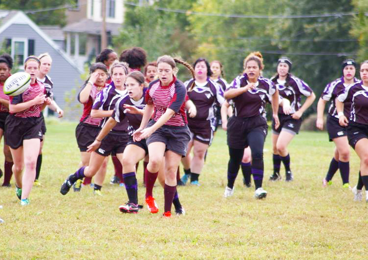 The rugby team looks to score a try.  [Photo courtesy of Sadé Evans ‘17.]