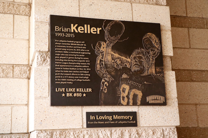 Plaque commemorating Brian Keller (courtesy of Jess Furtado 19)