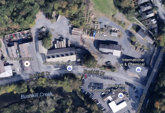 Location of the parking lot by the forthcoming Bushkill Campus. (Google Maps)
