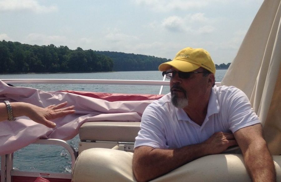 Phil Auerbach pictured on the biology departments boat, Aug. 1, 2014. (Courtesy of Nancy Waters)