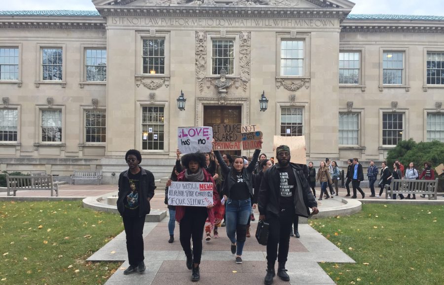 Students+march+across+campus+as+part+of+the+%23OurCampus+walkout+movement.+%28Will+Gordon+17%29