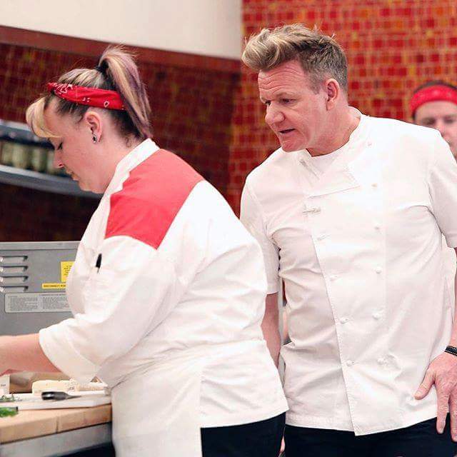 Easton native Heather Williams receives criticisms from Gordon Ramsay on Hells Kitchen. (Courtesy of Heather Williams).