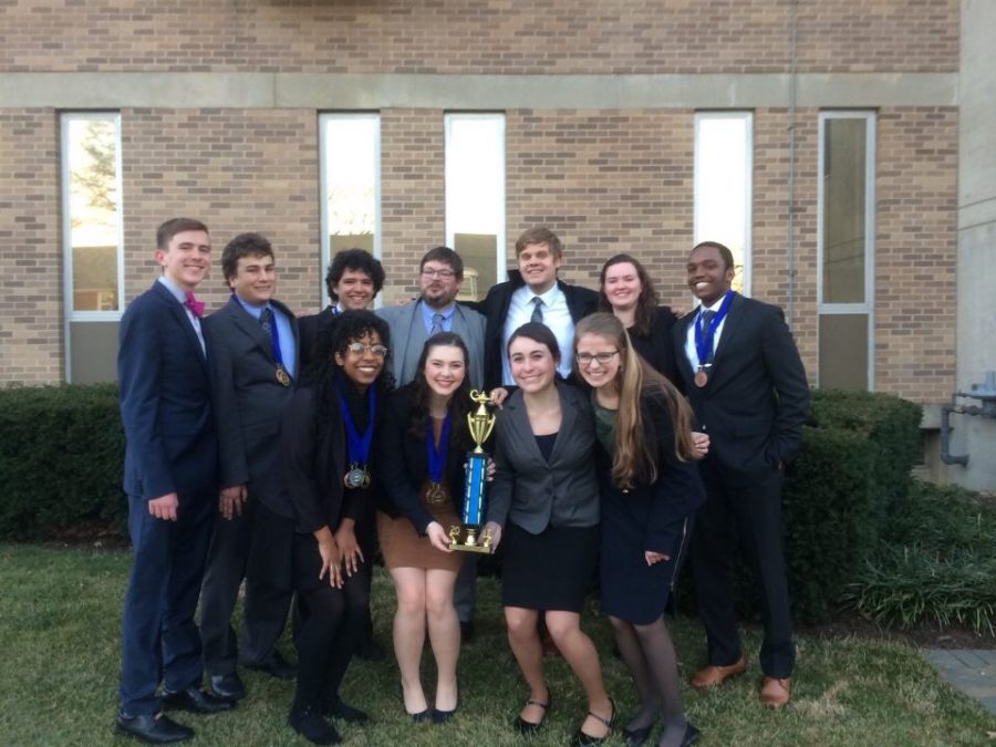 Lafayette Forensics Society after their victories. (Courtesy of Kaitlin Kinsella 17).