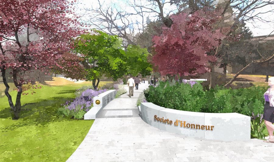 The proposed design for the expansion of the Société d’Honneur Plaza behind Pardee Hall. (Photo Courtesy of Roger Demareski)