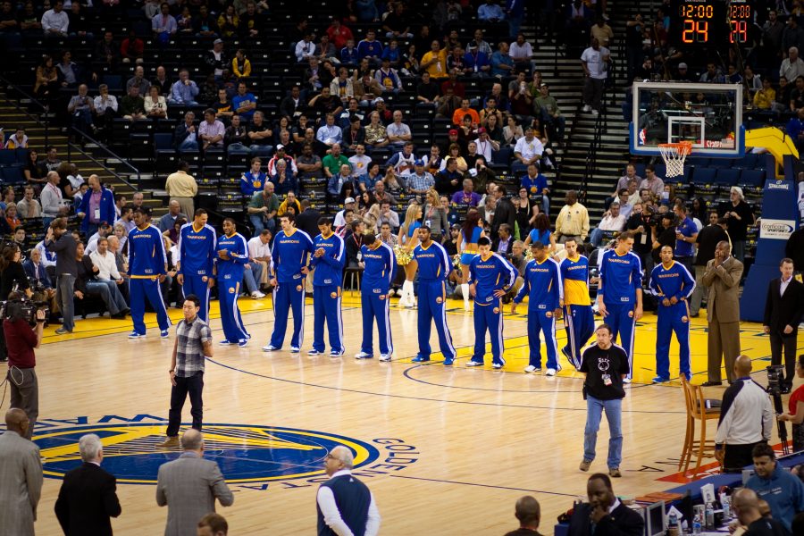 The Golden State Warriors are a popular pick to repeat as NBA Champions (Courtesy of Wikimedia Commons)
