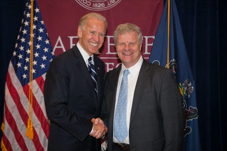Roger Ruggles, pictured above with former Vice President Joe Biden, has begun his campaign for the congressional seat of Pennsylvanias 7th district. 
(Photo Courtesy of Chuck Zovko  / Zovko Photographic llc)