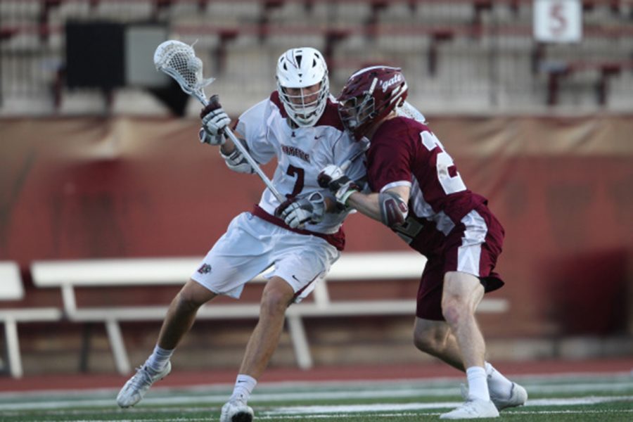 Senior+midfielder+Will+McCarthy+%28pictured+left%29+scored+four+goals+in+Lafayettes+loss+to+Colgate.+%28Photo+courtesy+of+Athletic+Communications%29
