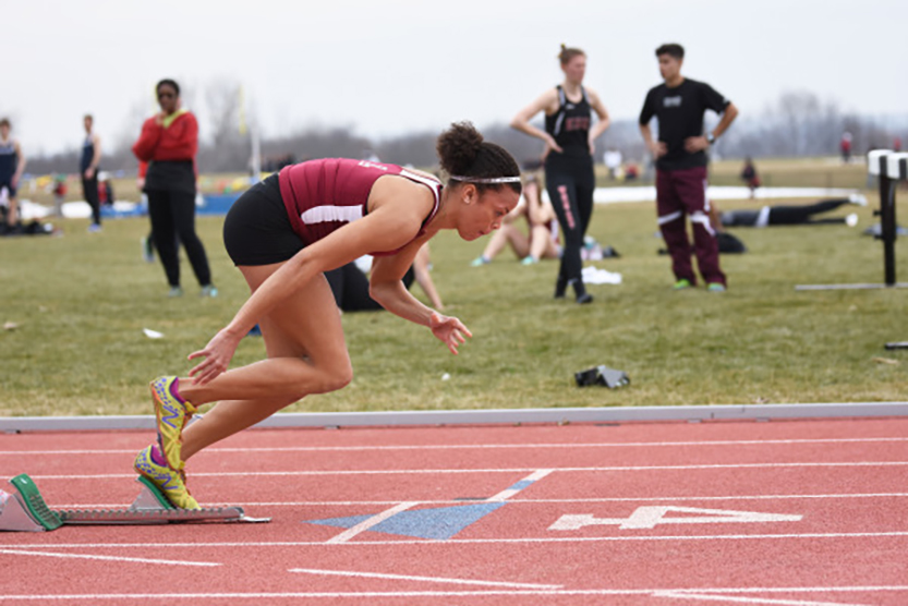 Sophomore Crosby Spiess (pictured) anchored the womens 4x400 at the Penn Relays. (Photo courtesy of Athletic Communications)