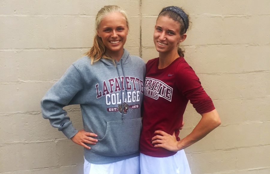 Maureen McCormack (left) and Alexa Cooke (right) won their flight in doubles, and Cooke won her singles flight at the Bucknell Tournament. (Photo courtesy of Athletic Communications.)