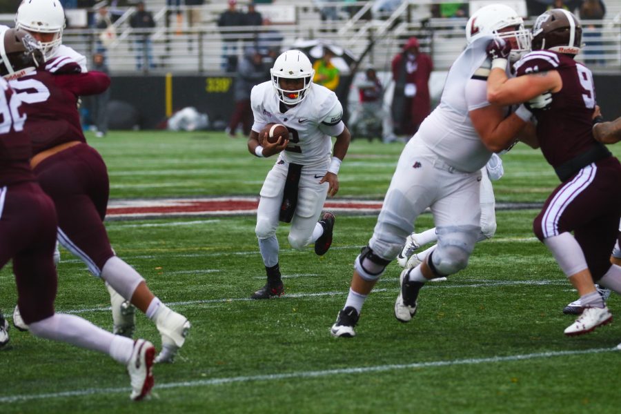 The Leopards leaned on their running game to defeat Fordham for their second conference win of the season. (Photo courtesy of Athletic Communications)