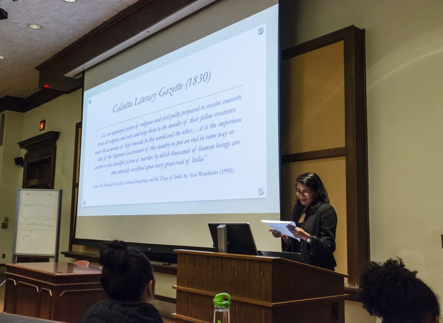 Nandini Sikand, this year's Jones Faculty Lecturer, spoke about the portrayal and evolution of the 