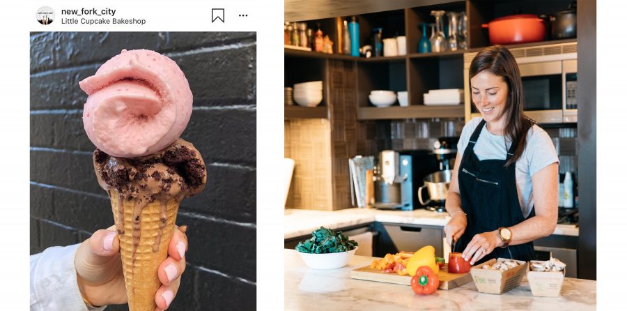 Food blog founders Gillian Presto '18 (@new_fork_city, left) and Cameron Rogers '13 (@freckledfoodie, right) share how they found success doing what they love. (Photos courtesy of Gillian Presto '18 and Cameron Rogers '13)