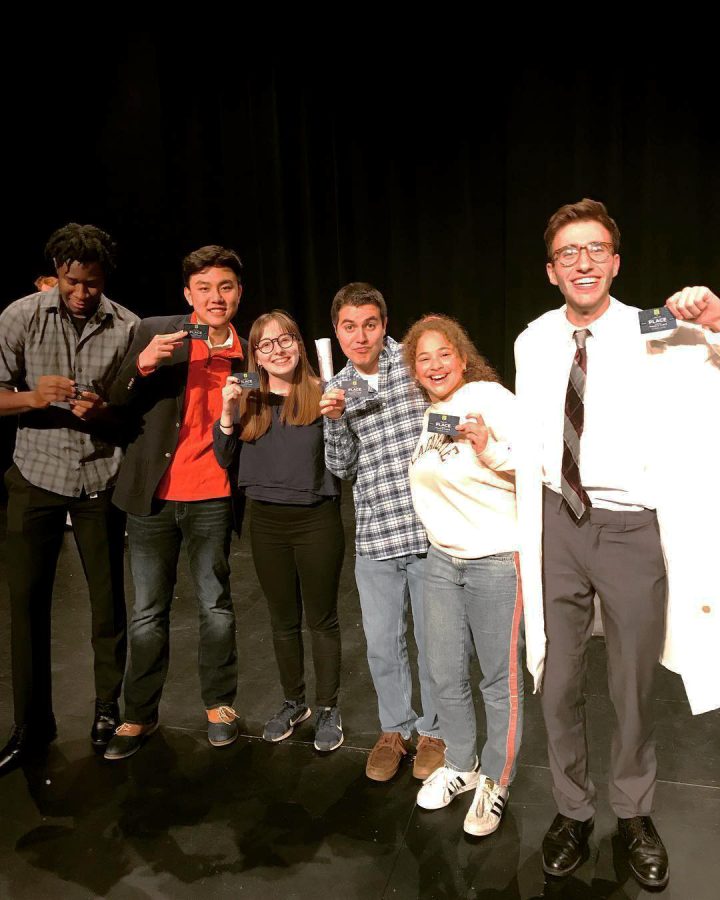The winners of APO Theatre Honor Societys 24-hour play contest won gift cards for their performance of Impulse.  (Photo courtesy of @marquisplayers on Instagram) 