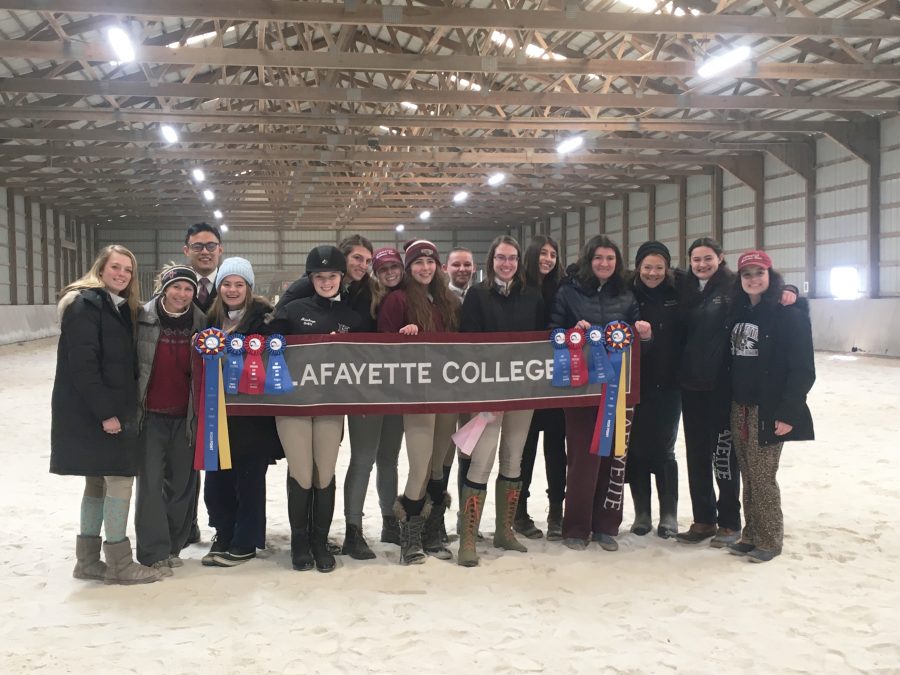 The equestrian team jumped out to an early lead on their way to winning last Saturdays show. (Photo courtesy of Kelly Poff)