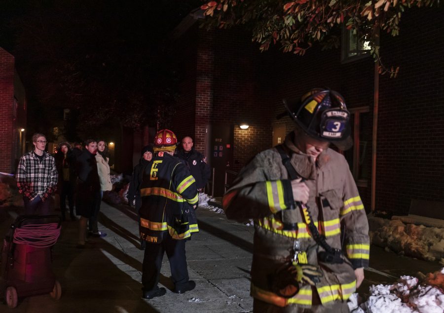 Easton firefighters responded to a fire in Watson Courts Wednesday night. (Photo by Elle Cox 21)