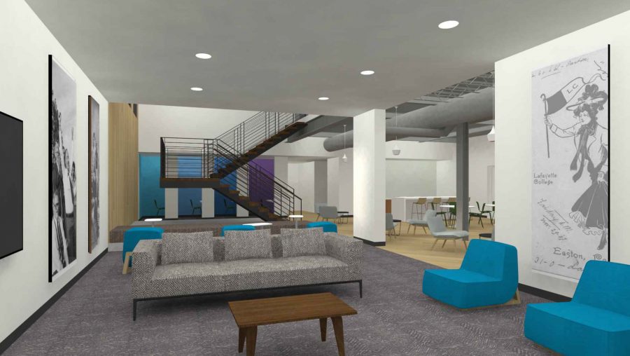 The transformation of the basement of South College into a community space will probably begin this summer. (Graphic courtesy of Meghan Madeira)