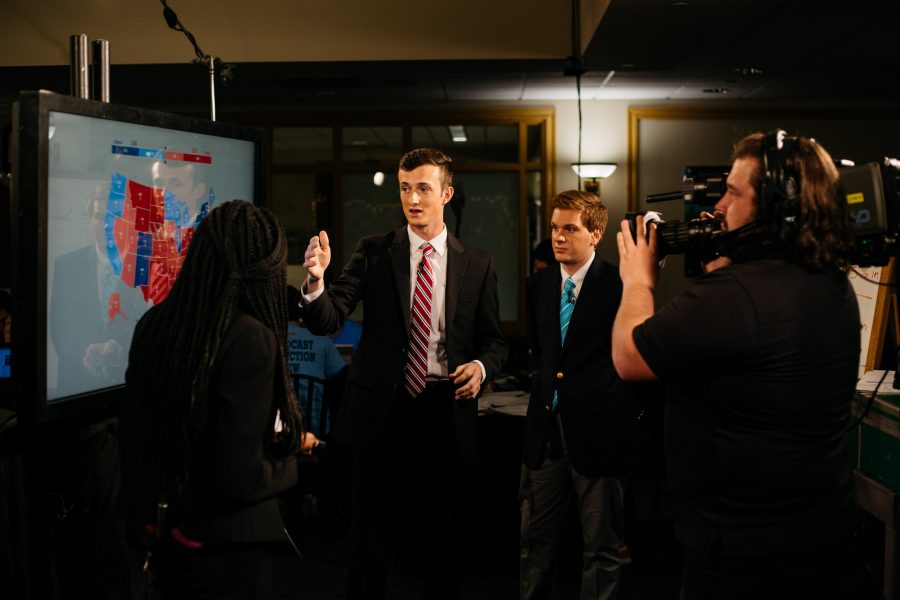In 2016, the policy studies program held an election-night broadcast on PBS39. (Photo courtesy of Clay Wegrzynowicz) 