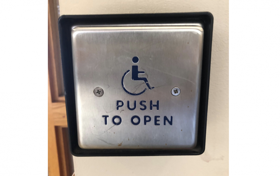 The colleges hilly topography can make it difficult for those with permanent or temporary disabilities to navigate campus. (Photo by Kathryn Kelly 19)
