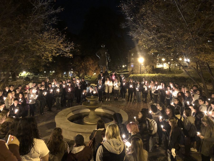 Last years Take Back the Night vigil was well attended by students from across campus.
(Photo courtesy of Nahin Ferdousi 19)