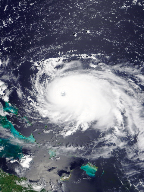 Hurricane Dorian is the first major hurricane of the 2019 Atlantic Hurricane season with winds topping out at 183 miles per hour. (Photo courtesy of Wikimedia Commons)