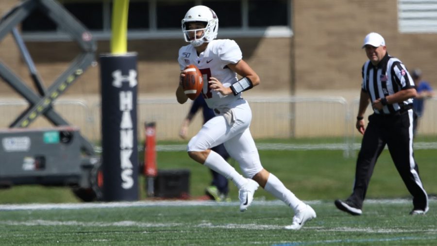 Freshman quarterback Keegan Shoemaker was named the Patriot League Rookie of the Year in 2019. (Photo courtesy of athletic communications) 