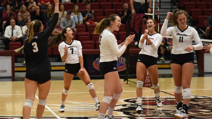 Freshman outside hitter Grace Steurer tallied 18 digs in the Lafayette Invitational. (Photo courtesy of Athletic Communications) 