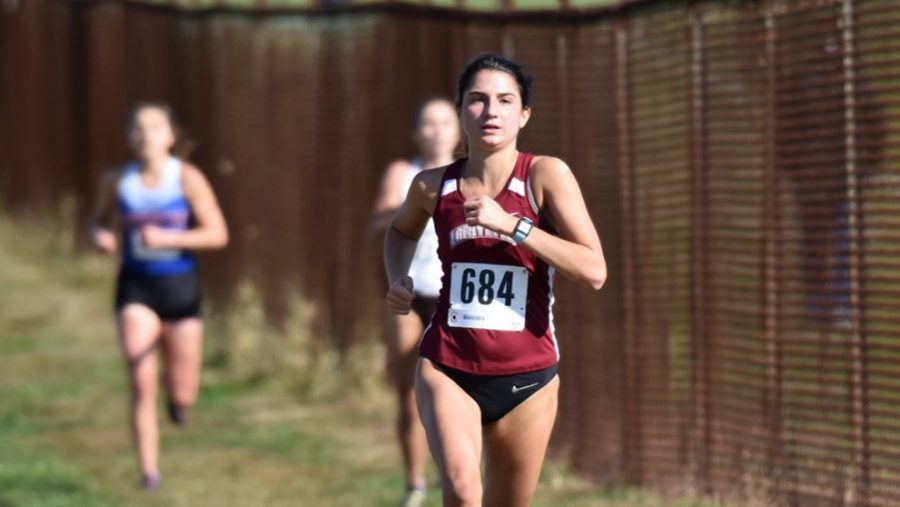 Junior Gabi Galletta (684) was one of two women from Lafayette to place in the top ten. (Photo courtesy of Athletic Communications)