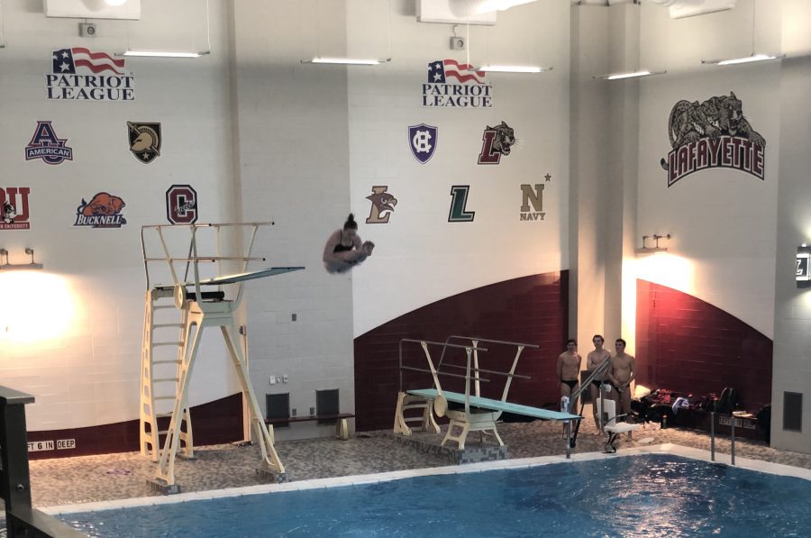 The diving team is Lafayette's only varsity team comprised only of walk-on athletes. (Photo by AJ Traub '20)
