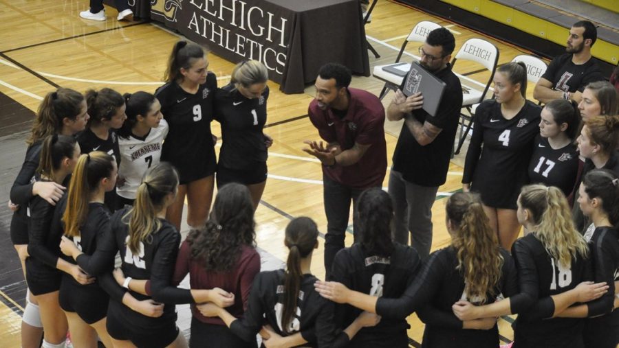Volleyball earned their second conference win, but lost to Lehigh this past week. (Photo courtesy of Athletic Communications)