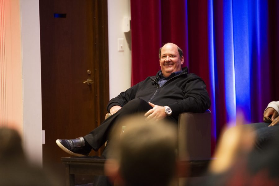 Lafayette students welcomed Brian Baumgartner, who played Kevin on The Office, with anticipation and excitement this past Wednesday. (Photo by Brandon Marin 22)