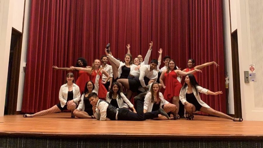 The salsa club ends each of their performances with a final pose all together. (Photo courtesy of Josselyn Alvarenga 20)