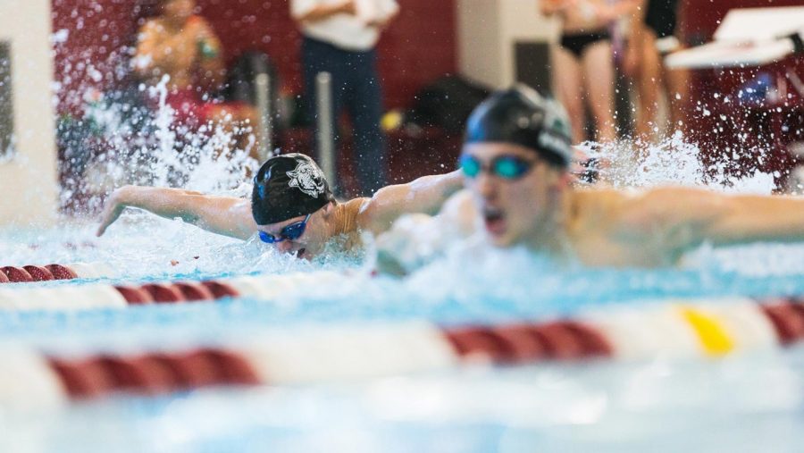 Swim and Dive earned 31 top-10 finishes in school history at the Patriot League Championships. (Photo courtesy of Athletic Communications)