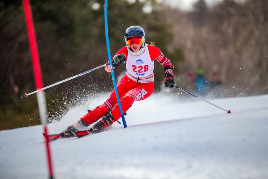 Sophomore Caroline Burns placed second in the womens alpine giant slalom. (Photo courtesy of Lafayette Ski Team)