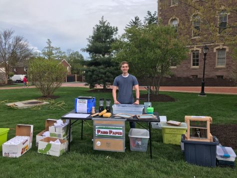 Jake Hoffner 20 held papermaking events while on campus and continues to provide virtual events for current students. (Photo Courtesy of Jake Hoffner 20)