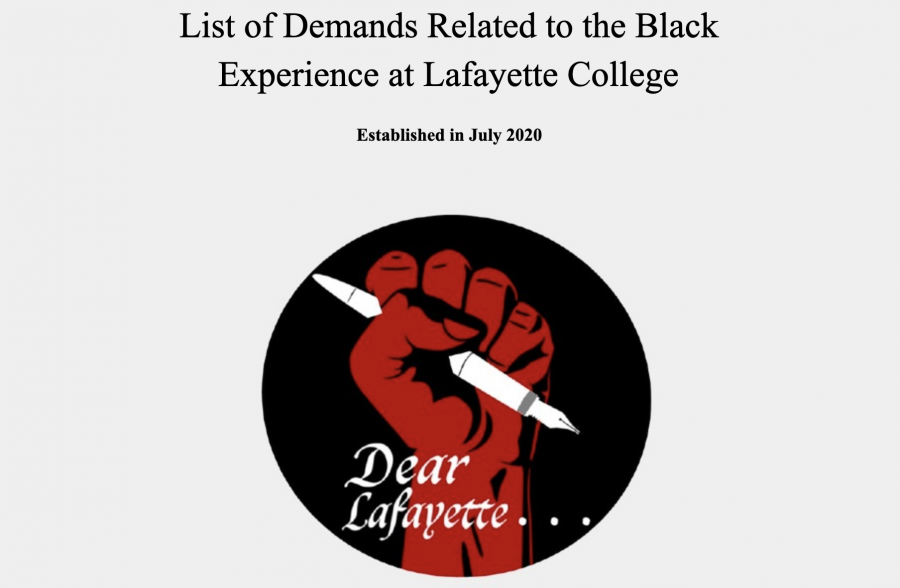 Dear Lafayette College made five demands specific to Student Government. (Photo courtesy of Dear Lafayette College website)
