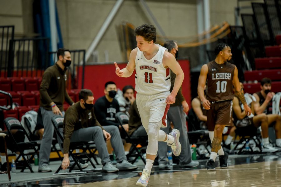 Senior guard Justin Jaworski was named to the All-Patriot League First Team last week. (Photo courtesy of Athletic Communications)