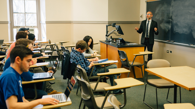 The number of in-person classes are scaled back at Campus Operational Level 3 and no in-person instruction is permitted if positive cases exceed five percent within a seven-day period. Photo taken pre-COVID-19. (Photo courtesy of Lafayette Today)