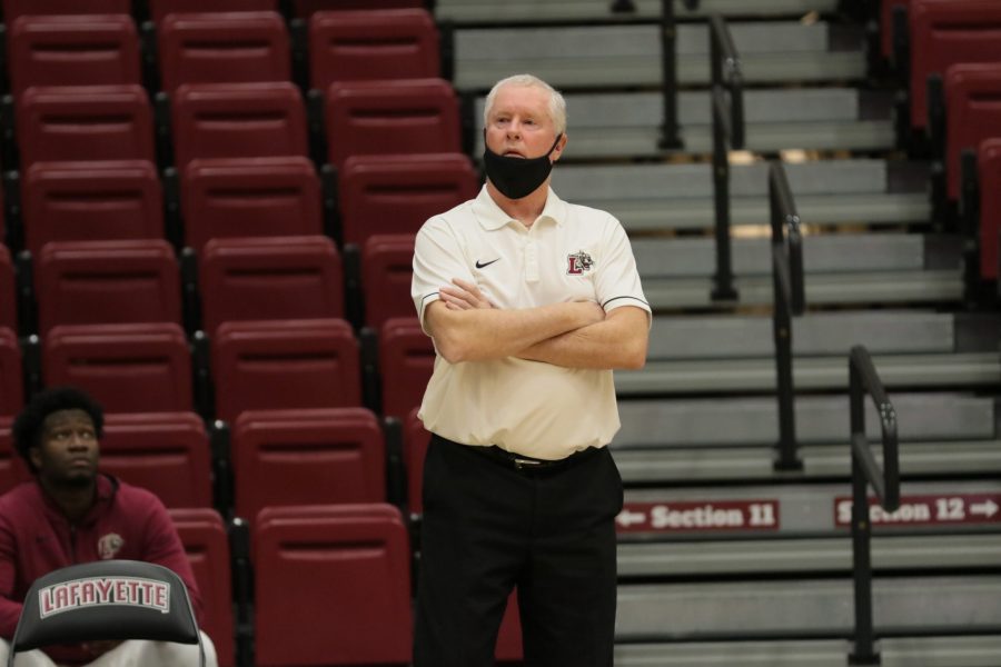 Head+coach+Fran+O%E2%80%99Hanlon+is+the+longest+tenured+coach+at+Lafayette+and+the+fifth-longest+tenured+coach+in+NCAA+Division+I+basketball+currently.%C2%A0%28Photo+courtesy+of+athletic+communications%29+