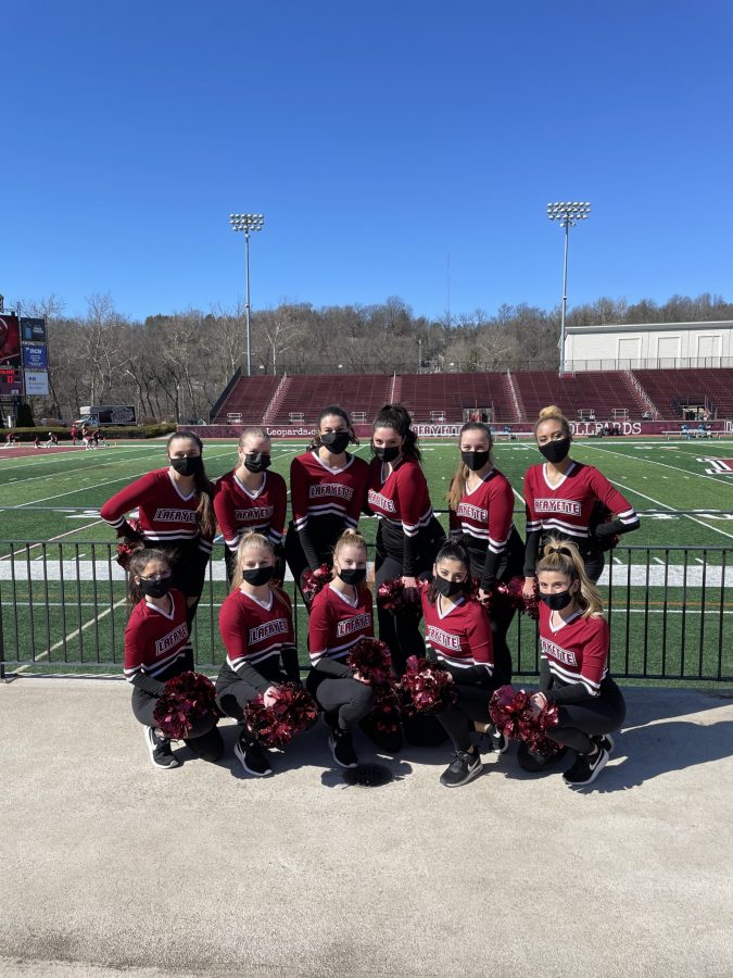 The Lafayette dance team performed at the home football game last Saturday in front of a few hundred fans. (Photo courtesy of Athletic Communications)