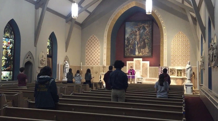 The colleges Newman Association has been meeting at Our Lady of Mercy Parish in Easton. (Photo courtesy of Molly Dougher 22)