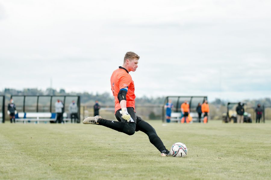 Sutton has started every single game in goal since arriving at Lafayette. (Photo courtesy of Athletic Communications)